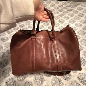 Christian Lacroix brown Leather travel duffle bag weekender